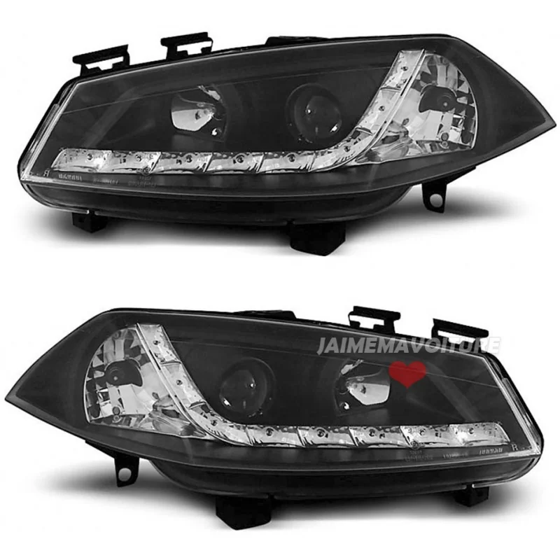 Led framlampa Renault Megane 2 2002-2005 Svart