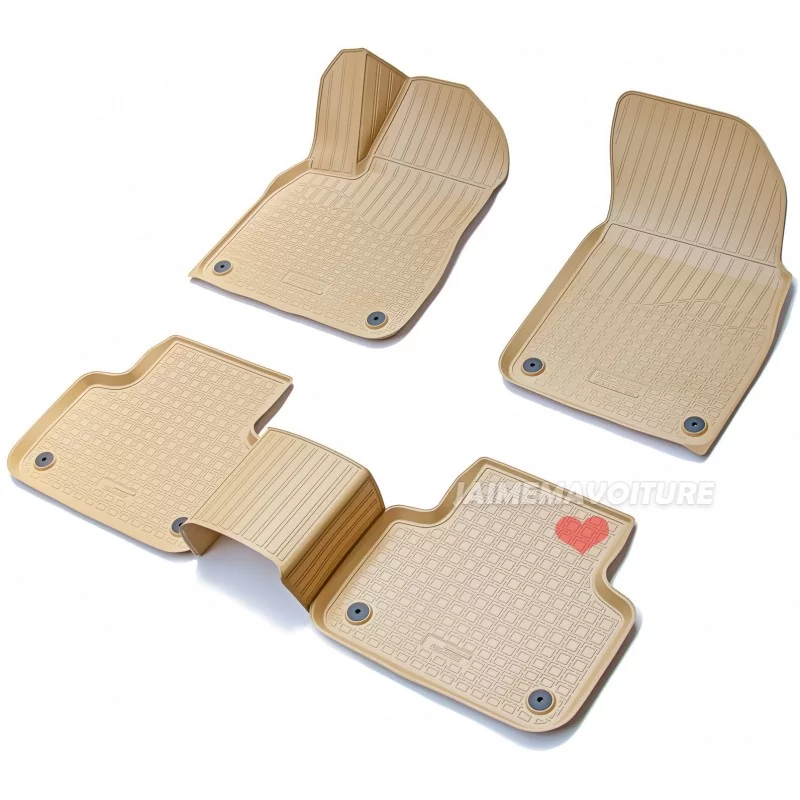 Set of 4 beige floor mats for AUDI Q8