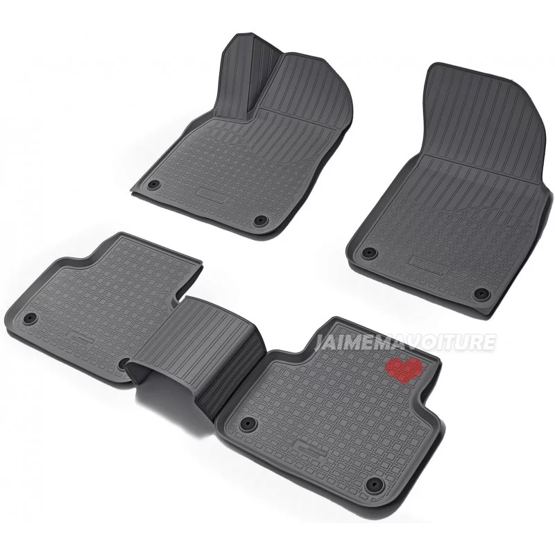 Set of 4 black floor mats for AUDI Q8 4M F1