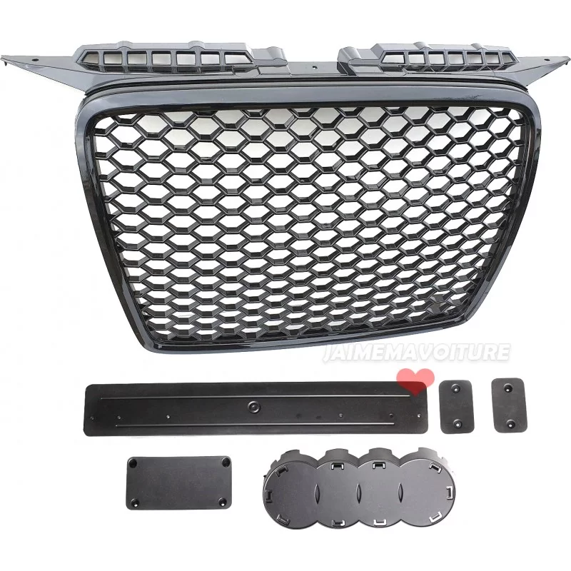 Svartlackerad RS3-grill till Audi A3 8P 2005-2008