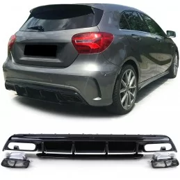 Kit diffuseur Mercedes classe A A45 AMG Facelift EMBOUTS NOIRS
