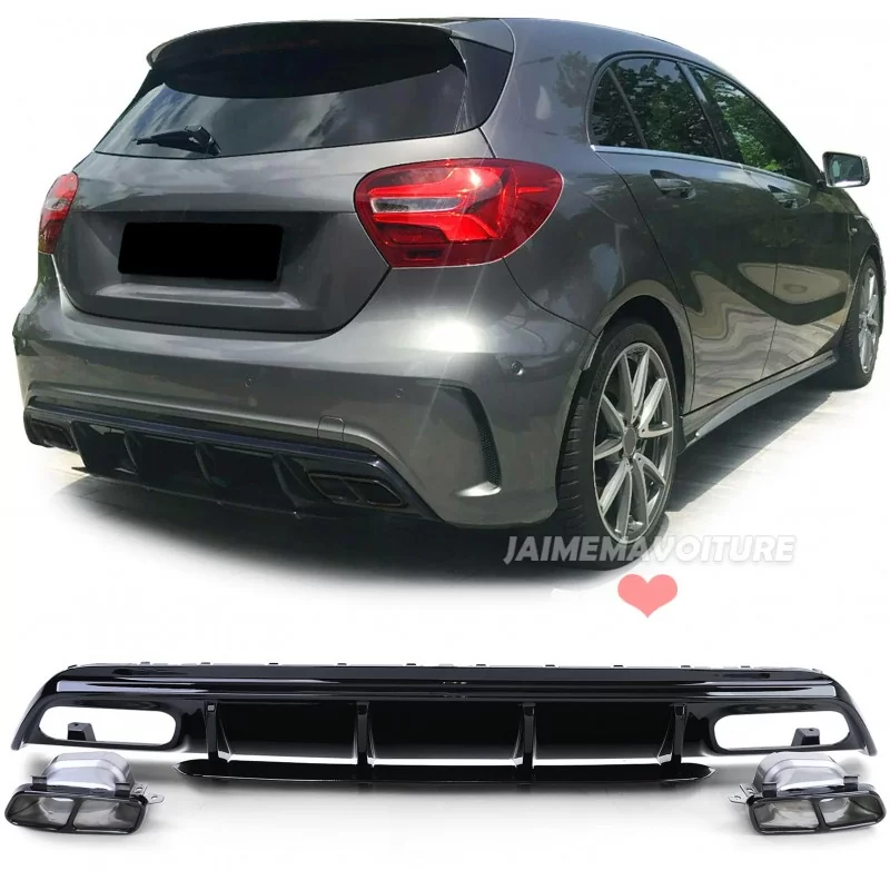 Mercedes A-klass A45 AMG diffusor + avgassats