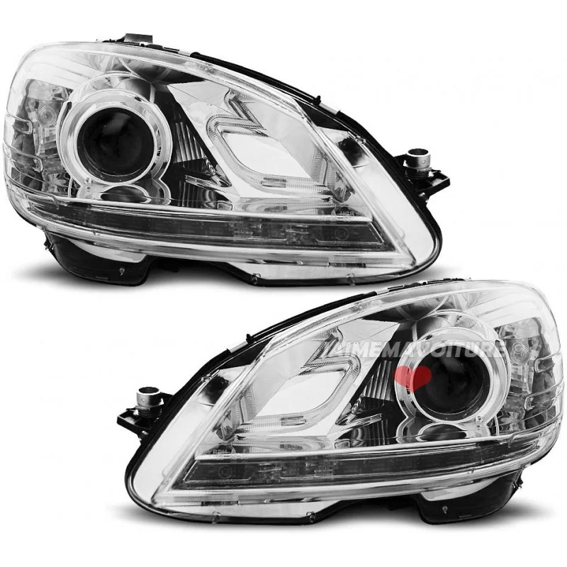 Faros delanteros led para Mercedes Clase C - cromo