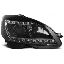 Phares xenon led pour Mercedes Classe C W204 noir