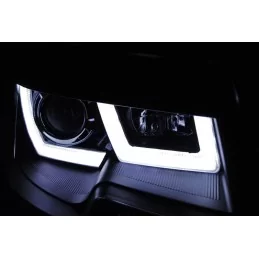 Phares avants noirs U-Leds pour VW T5 2010-2015