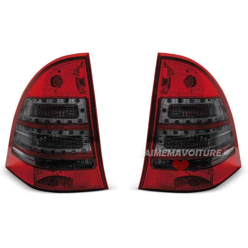 Feux Arrières LED pour Mercedes Classe C W203 Break Rouge Fumé