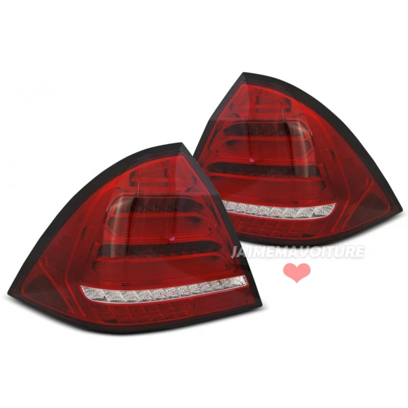 Luci posteriori dinamiche a LED per Mercedes Classe C 2000-2004 - Rosso bianco