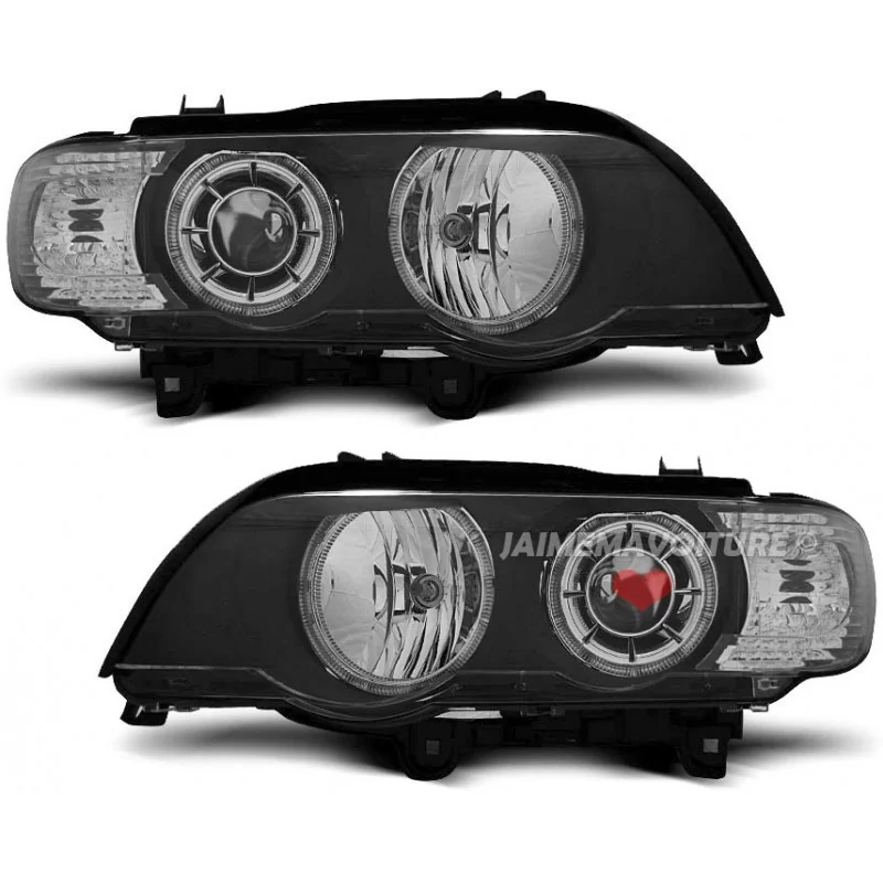 Front headlights angel eyes for BMW X 5 xenon