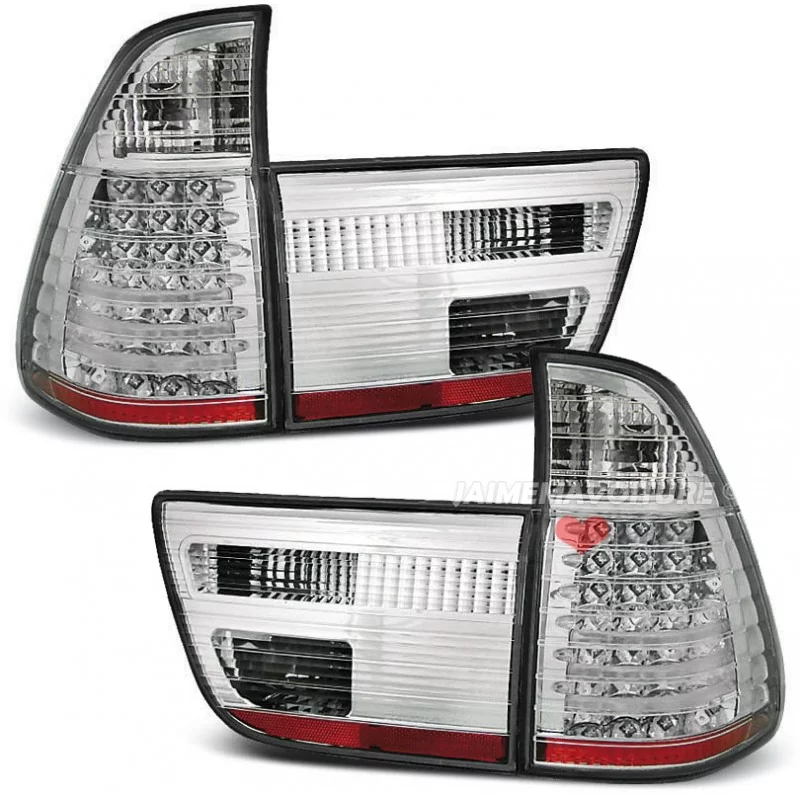 Fanali posteriori tuning a LED per BMW X5 1999-2003 cromo