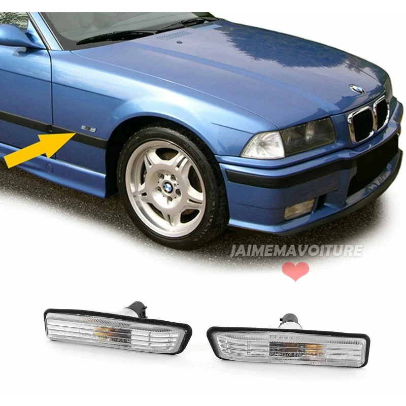 Coppia ripetitori indicatori di direzione BMW E36 X5 Bianco