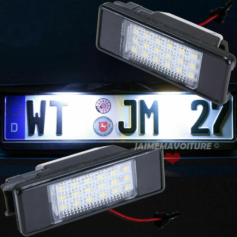 Led plaque immatriculation pour Citroen C2 C3 C5