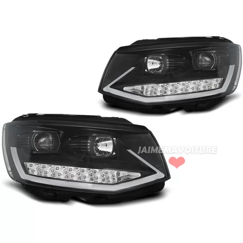 Schwarze Led LED-Frontscheinwerfer für VW T6 2015-2019