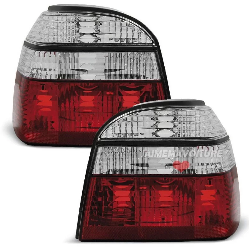 Golf 3 tuning luces traseras rojo blanco