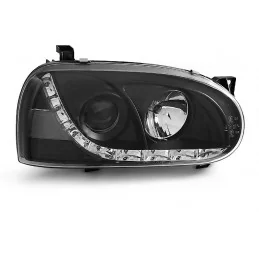 Led-strålkastare med djävulsögon fram för Golf 3 Black