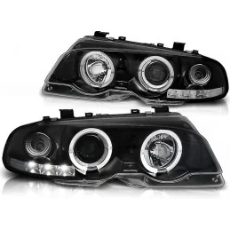 Fari angel eyes neri per BMW E46 coupé cabriolet 99-03