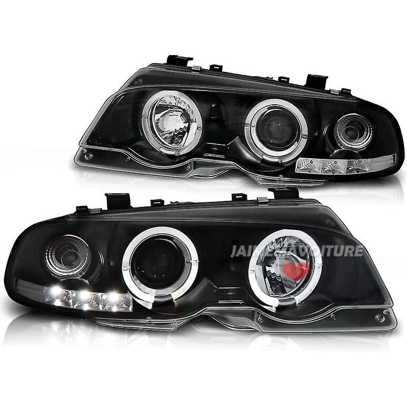 Black angel eyes headlights for BMW E46 coupé cabriolet 99-03