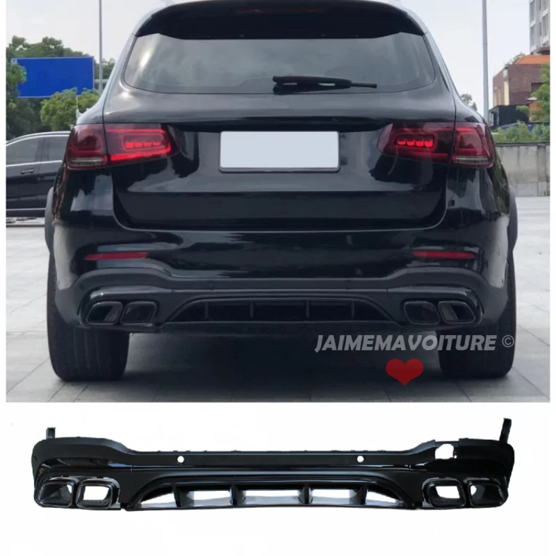 Kit canule et dessous de pare-choc arrière Mercedes GLC look 63 AMG