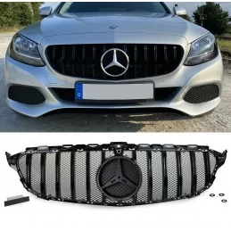 Mercedes class C W205 diamond grille - chrome Look grey C450