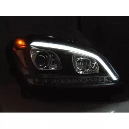 Phares avants à led tube pour Mercedes ML W164 - Noir