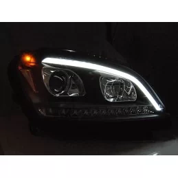 LED-strålkastare med rör för Mercedes ML W164 - Svart