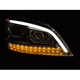 Tube led headlights for Mercedes ML W164 - Chrome
