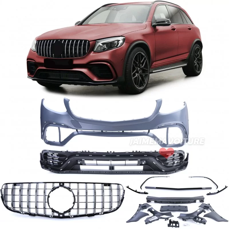 Frontstötfångare + grill för Mercedes GLC 2015-2019