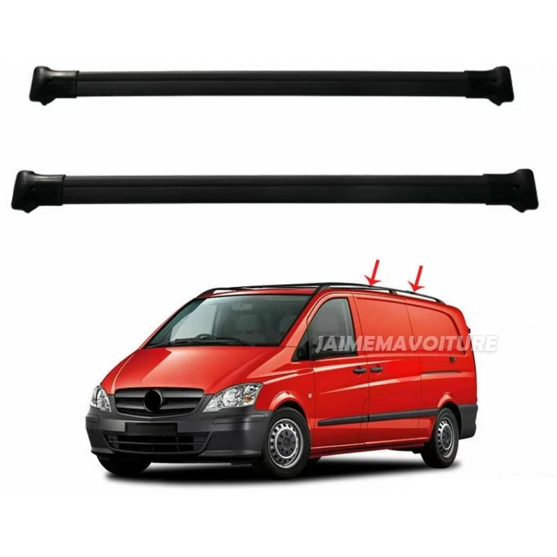 Barres de toit Mercedes Vito / Viano W638 W639 W447 - noires