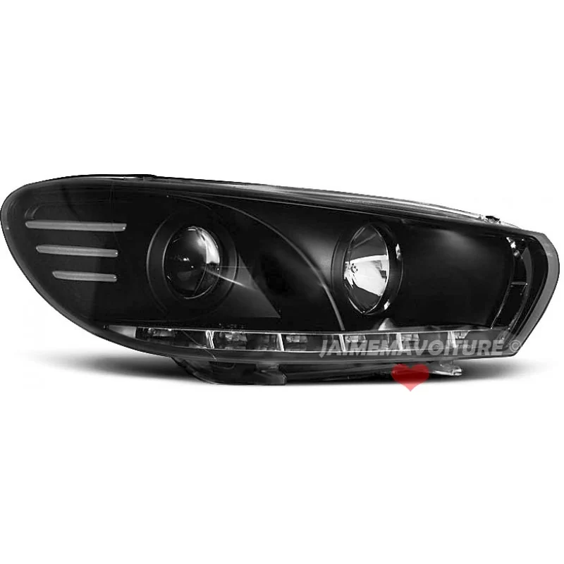 LED front headlights for Scirocco Black