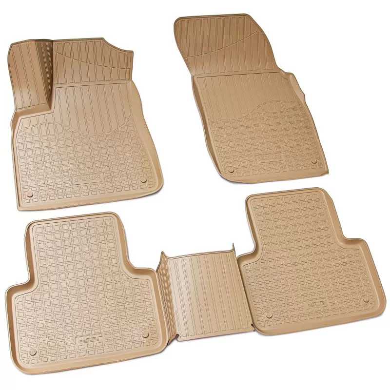 Tappetini in gomma beige per Audi Q7 2015-2020