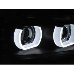 Front headlights angel eyes for BMW E90 + E91 Sonar black