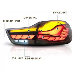 BMW 4-Serie 2013-2019 look M4 OLED LED-bakljus - Rökta