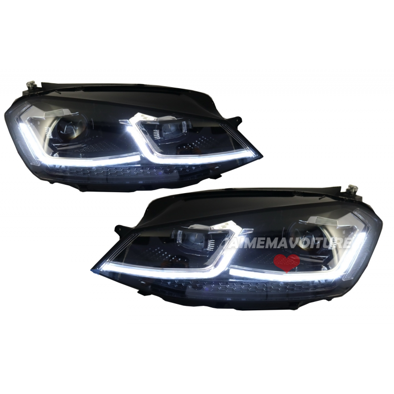 Phare avant led pour VW Golf 7 look Golf 7.5 GTI Lisseret Chrome