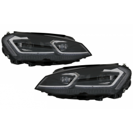 Front headlights led U for VW Golf 7 - Chrome line