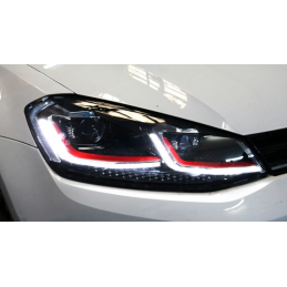 Xenon led-strålkastare för VW Golf 7 look Golf 7.5 GTI Lisseret Red