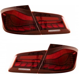 Feux arrières led séquentiel pour BMW Série 5 F10 2010-2017 - Rouge blanc