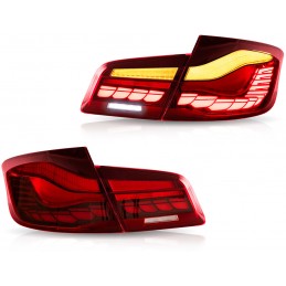 Feux arrières led séquentiel pour BMW Série 5 F10 2010-2017 - Rouge blanc