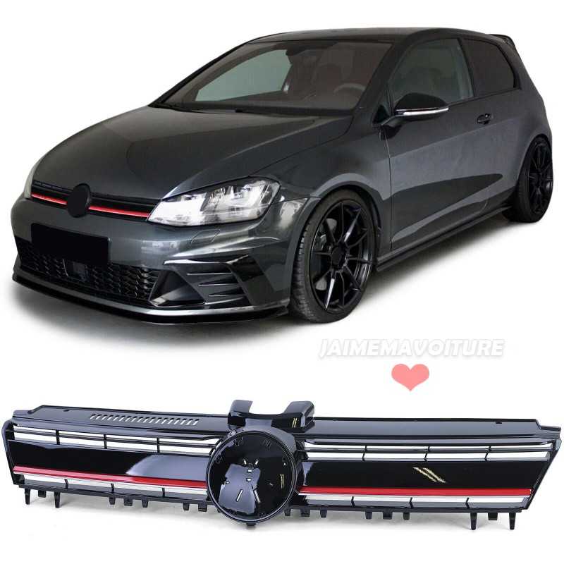 Frontgrill till VW Golf 7 2012-2017 look R svart röd