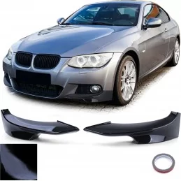 Splitter paraurti anteriore verniciato nero per BMW Serie 3 E92 E93 PACK M 2010-2013