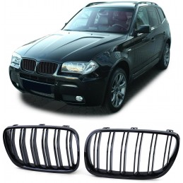 Griglia a doppia barra verniciata nera per BMW X3 2006-2010