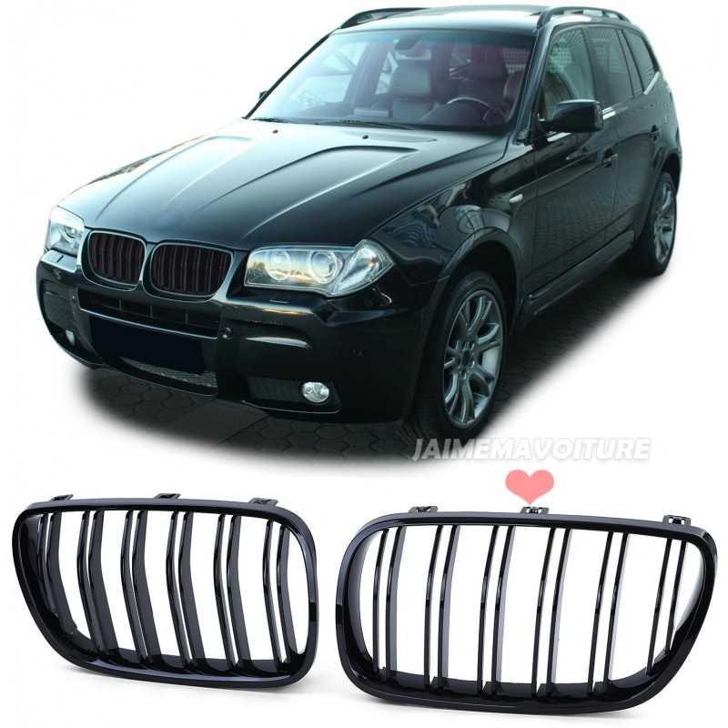 Svartlackerad dubbelgrill för BMW X3 2006-2010