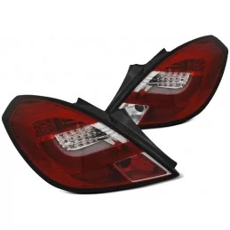 Luci posteriori a LED per Opel Corsa D 3 Porte - Rosso bianco