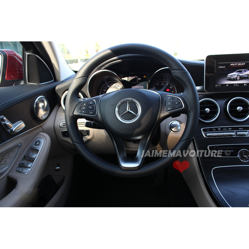 Rattring i krom Mercedes A-klass B C CLA GLE GLC (58 mm)