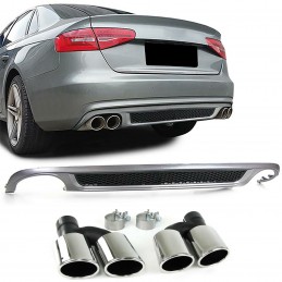 Kit diffuseur pour Audi A4 B8 2008-2012 look SLINE+ double sortie échappement