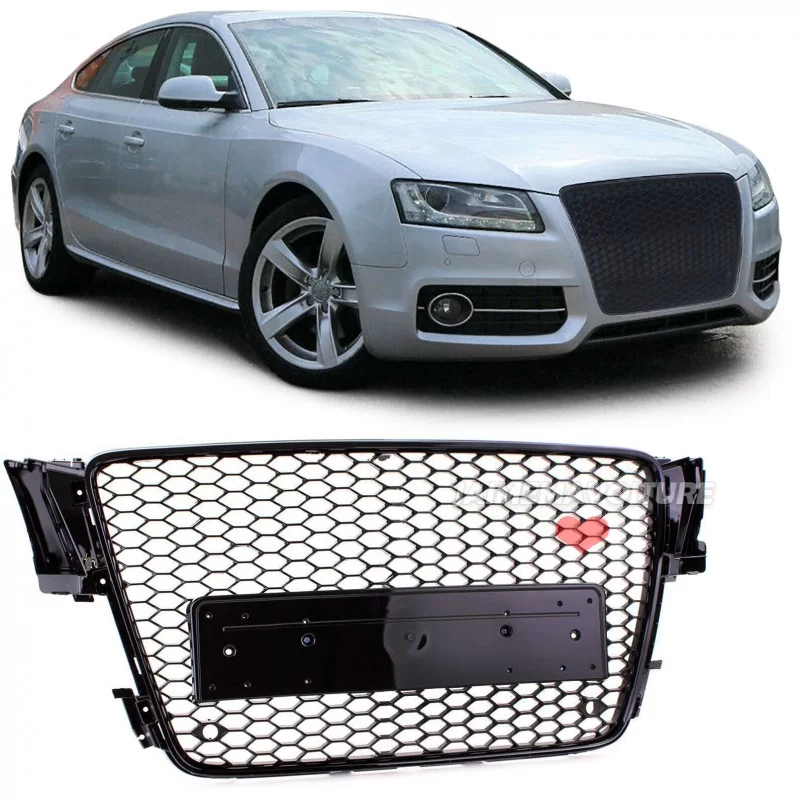 Kylargrill RS5 Audi A5 2007 2008 2009 2010 2011 svartlackerad