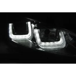 Frontscheinwerfer für Golf 6 Look Golf 7 U-LED - Schwarz