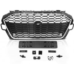 rS4 svart kromgrill a4 B9 2019 2020 2021 2022 2023