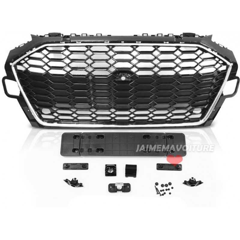 rS4 svart kromgrill a4 B9 2019 2020 2021 2022 2023