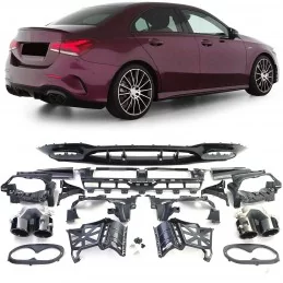 Kit diffuseur et embouts pour pare-chocs arrière AMG look A45 - Berline