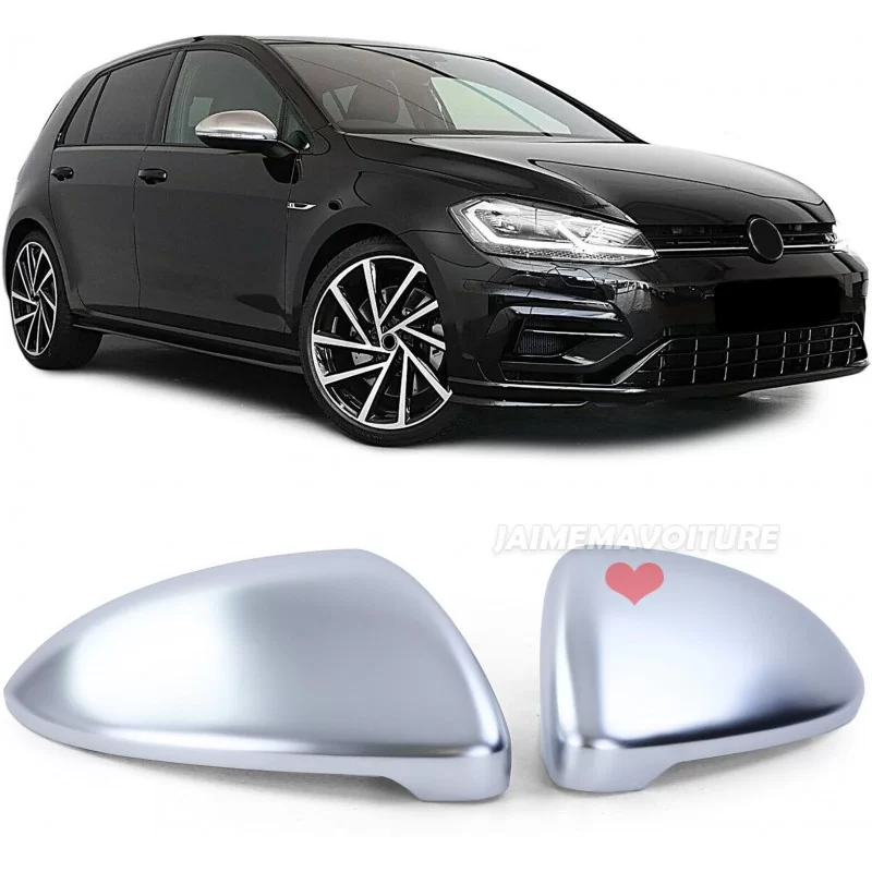 Coques de rétroviseurs alu mat pour VW Golf 7