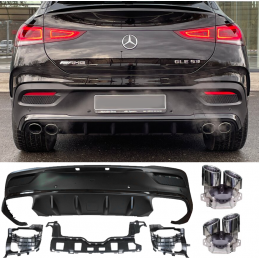 Achterdiffusor in 53 AMG-look voor Mercedes GLE Coupé C167 - Chroompeulen Jaimemavoituregpt 1 - Jaimemavoiture.fr 